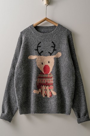 0112-9746<br/>Rudolph Crewneck Knit Sweater