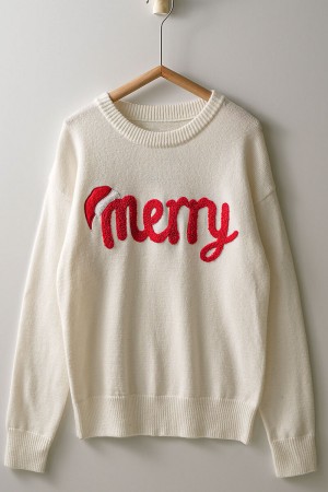 0143-1716<br/>Merry Knit Crewneck Sweater