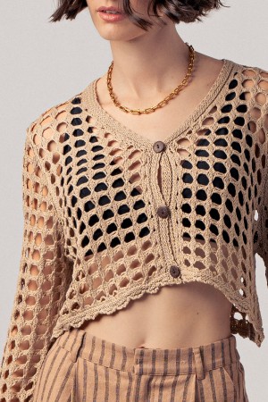 0190-8796<br/>Crochet Dreams Cropped Cardigan